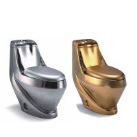 Silver Toilet , One-piece Floor Mounted Ceramic Silver Color Commode , Bathroom Sanitary Ware Set