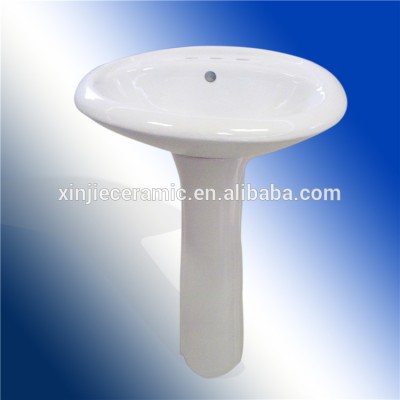 High Quality Round ceramic Bathroom Pedestal Sinks Stand Basin