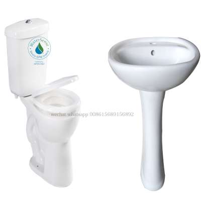 SC-02AE  Luxury bathroom toilet Wash Down 300mm  Commode with pedestal basin 008615689156892